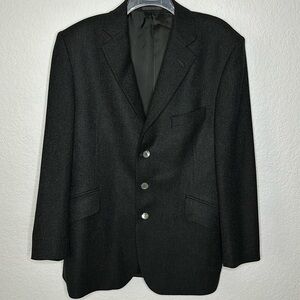 Hackett London Men’s All Cashmere Blazer Black Charcoal 40